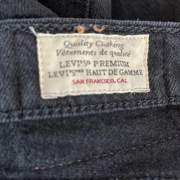 LEVIS 501 Cropped Jeans Black Premium Big E Button Fly High Waisted Size 32x26 - Picture 8 of 13